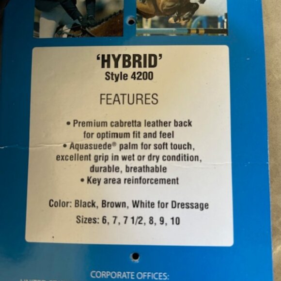 SSG® Hybrid Riding Gloves Black size 8 - Picture 3 of 4